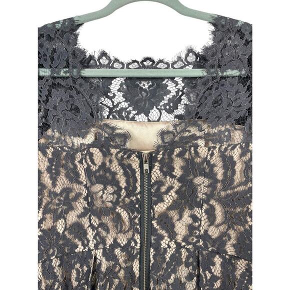 Milly Stella Lace Dress Gray Size 4 Mini Cocktail Evening Wedding Night Out - Picture 10 of 15